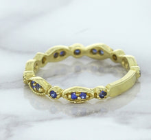 Load image into Gallery viewer, 0.30ctw Blue Sapphire Alternating Marquise Ring in 14K Yellow Gold