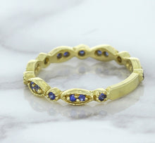 Load image into Gallery viewer, 0.30ctw Blue Sapphire Alternating Marquise Ring in 14K Yellow Gold