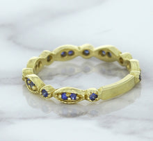 Load image into Gallery viewer, 0.30ctw Blue Sapphire Alternating Marquise Ring in 14K Yellow Gold