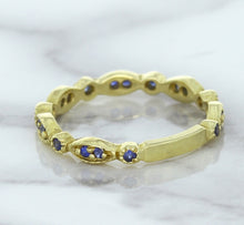 Load image into Gallery viewer, 0.30ctw Blue Sapphire Alternating Marquise Ring in 14K Yellow Gold