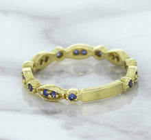 Load image into Gallery viewer, 0.30ctw Blue Sapphire Alternating Marquise Ring in 14K Yellow Gold