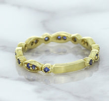 Load image into Gallery viewer, 0.30ctw Blue Sapphire Alternating Marquise Ring in 14K Yellow Gold