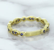 Load image into Gallery viewer, 0.30ctw Blue Sapphire Alternating Marquise Ring in 14K Yellow Gold