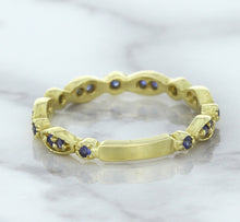Load image into Gallery viewer, 0.30ctw Blue Sapphire Alternating Marquise Ring in 14K Yellow Gold