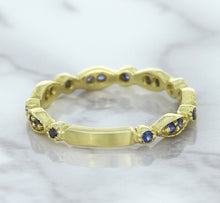 Load image into Gallery viewer, 0.30ctw Blue Sapphire Alternating Marquise Ring in 14K Yellow Gold