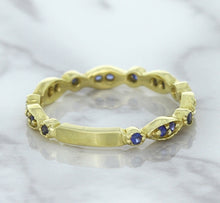 Load image into Gallery viewer, 0.30ctw Blue Sapphire Alternating Marquise Ring in 14K Yellow Gold