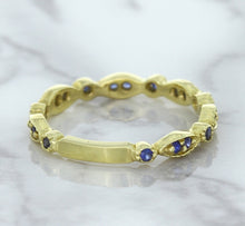 Load image into Gallery viewer, 0.30ctw Blue Sapphire Alternating Marquise Ring in 14K Yellow Gold