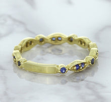 Load image into Gallery viewer, 0.30ctw Blue Sapphire Alternating Marquise Ring in 14K Yellow Gold