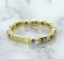 Load image into Gallery viewer, 0.30ctw Blue Sapphire Alternating Marquise Ring in 14K Yellow Gold