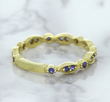 Load image into Gallery viewer, 0.30ctw Blue Sapphire Alternating Marquise Ring in 14K Yellow Gold