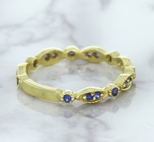 Load image into Gallery viewer, 0.30ctw Blue Sapphire Alternating Marquise Ring in 14K Yellow Gold