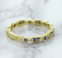 Load image into Gallery viewer, 0.30ctw Blue Sapphire Alternating Marquise Ring in 14K Yellow Gold