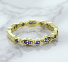 Load image into Gallery viewer, 0.30ctw Blue Sapphire Alternating Marquise Ring in 14K Yellow Gold