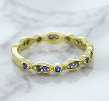 Load image into Gallery viewer, 0.30ctw Blue Sapphire Alternating Marquise Ring in 14K Yellow Gold