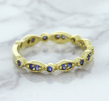 Load image into Gallery viewer, 0.30ctw Blue Sapphire Alternating Marquise Ring in 14K Yellow Gold