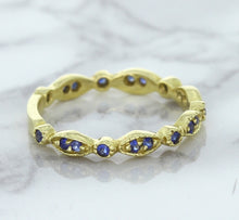 Load image into Gallery viewer, 0.30ctw Blue Sapphire Alternating Marquise Ring in 14K Yellow Gold