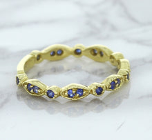 Load image into Gallery viewer, 0.30ctw Blue Sapphire Alternating Marquise Ring in 14K Yellow Gold