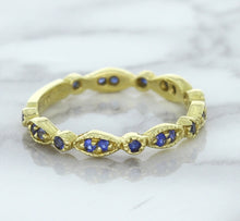Load image into Gallery viewer, 0.30ctw Blue Sapphire Alternating Marquise Ring in 14K Yellow Gold
