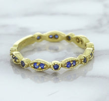 Load image into Gallery viewer, 0.30ctw Blue Sapphire Alternating Marquise Ring in 14K Yellow Gold
