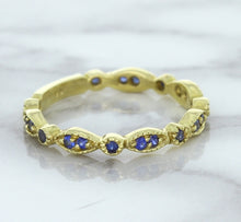 Load image into Gallery viewer, 0.30ctw Blue Sapphire Alternating Marquise Ring in 14K Yellow Gold