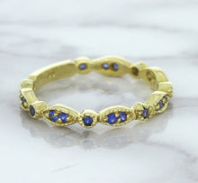 Load image into Gallery viewer, 0.30ctw Blue Sapphire Alternating Marquise Ring in 14K Yellow Gold