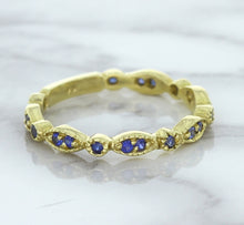 Load image into Gallery viewer, 0.30ctw Blue Sapphire Alternating Marquise Ring in 14K Yellow Gold