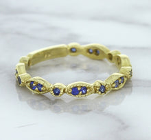 Load image into Gallery viewer, 0.30ctw Blue Sapphire Alternating Marquise Ring in 14K Yellow Gold