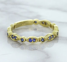 Load image into Gallery viewer, 0.30ctw Blue Sapphire Alternating Marquise Ring in 14K Yellow Gold