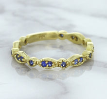 Load image into Gallery viewer, 0.30ctw Blue Sapphire Alternating Marquise Ring in 14K Yellow Gold