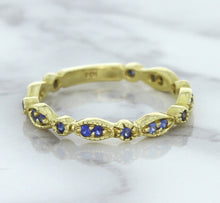 Load image into Gallery viewer, 0.30ctw Blue Sapphire Alternating Marquise Ring in 14K Yellow Gold