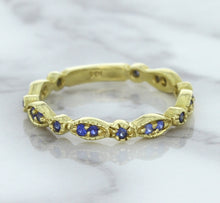 Load image into Gallery viewer, 0.30ctw Blue Sapphire Alternating Marquise Ring in 14K Yellow Gold