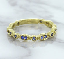 Load image into Gallery viewer, 0.30ctw Blue Sapphire Alternating Marquise Ring in 14K Yellow Gold