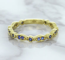 Load image into Gallery viewer, 0.30ctw Blue Sapphire Alternating Marquise Ring in 14K Yellow Gold