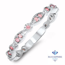 Load image into Gallery viewer, 0.29ctw Padparadscha Alternating Marquise Ring in 14K White Gold