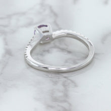 Load image into Gallery viewer, 0.45ct Round Lavender Sapphire Ring with Diamonds in 18K White Gold