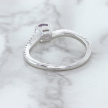 Load image into Gallery viewer, 0.45ct Round Lavender Sapphire Ring with Diamonds in 18K White Gold