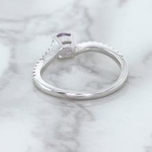 Load image into Gallery viewer, 0.45ct Round Lavender Sapphire Ring with Diamonds in 18K White Gold