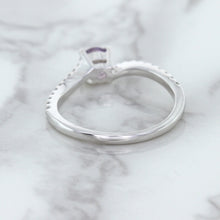 Load image into Gallery viewer, 0.45ct Round Lavender Sapphire Ring with Diamonds in 18K White Gold