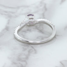 Load image into Gallery viewer, 0.45ct Round Lavender Sapphire Ring with Diamonds in 18K White Gold