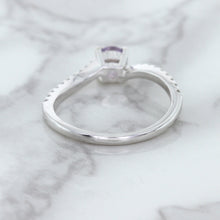 Load image into Gallery viewer, 0.45ct Round Lavender Sapphire Ring with Diamonds in 18K White Gold