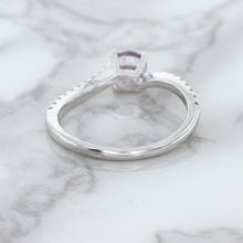 Load image into Gallery viewer, 0.45ct Round Lavender Sapphire Ring with Diamonds in 18K White Gold