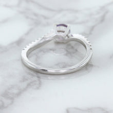 Load image into Gallery viewer, 0.45ct Round Lavender Sapphire Ring with Diamonds in 18K White Gold