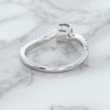 Load image into Gallery viewer, 0.45ct Round Lavender Sapphire Ring with Diamonds in 18K White Gold