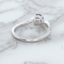 Load image into Gallery viewer, 0.45ct Round Lavender Sapphire Ring with Diamonds in 18K White Gold