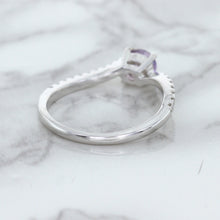 Load image into Gallery viewer, 0.45ct Round Lavender Sapphire Ring with Diamonds in 18K White Gold