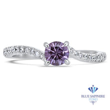 Load image into Gallery viewer, 0.45ct Round Lavender Sapphire Ring with Diamonds in 18K White Gold