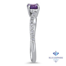 Load image into Gallery viewer, 0.45ct Round Lavender Sapphire Ring with Diamonds in 18K White Gold