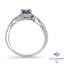 Load image into Gallery viewer, 0.45ct Round Lavender Sapphire Ring with Diamonds in 18K White Gold