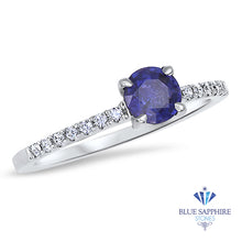 Load image into Gallery viewer, 0.54ct Round Purple Sapphire Ring with Diamonds in 18K White Gold