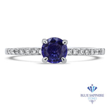 Load image into Gallery viewer, 0.54ct Round Purple Sapphire Ring with Diamonds in 18K White Gold